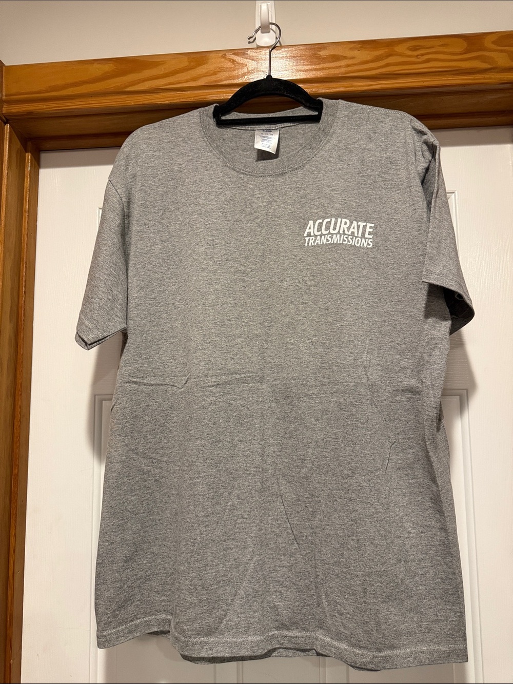 Jerzees Gray 'Accurate Transmissions' Short Sleeve Logo Tee